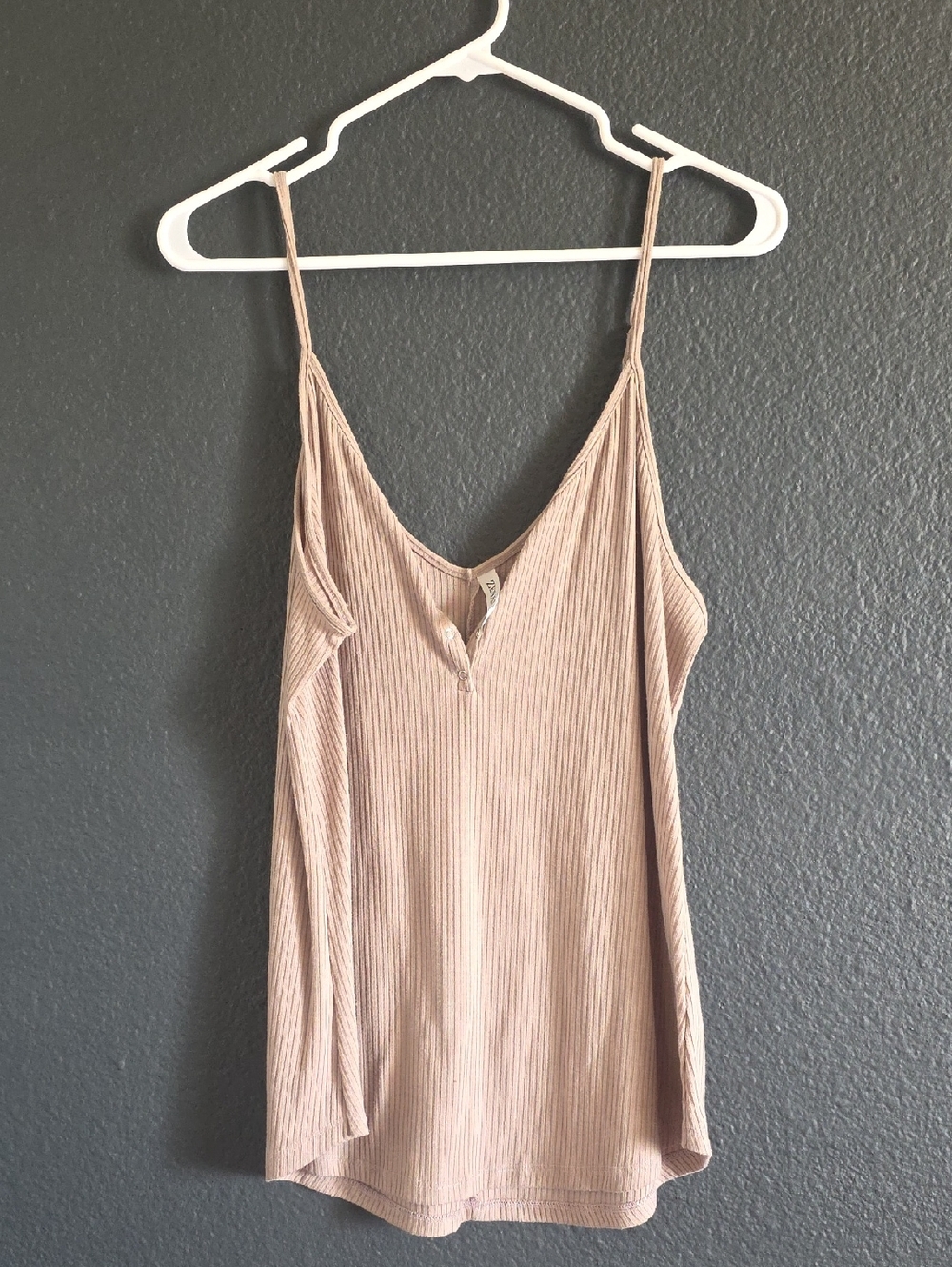 Zenana Outfitters Ribbed Spaghetti Tank - Taupe